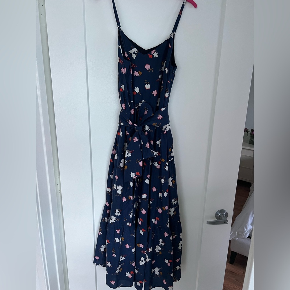 Apiece Apart Navy Floral Midi Dress Small